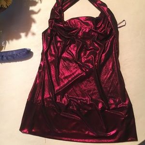 Halter top metallic fabric